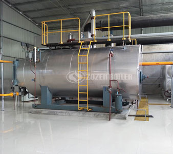 1.5 tons WNS condensing gas fired steam boiler project